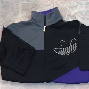 Purple And Black Zip Up Adidas Light Jacket